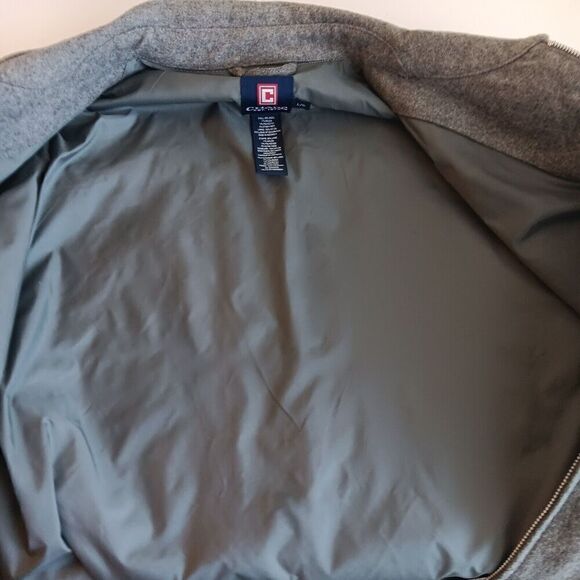 Chaps Men's Size L Wool Blend Gray Lined Full Zip Waistline Style Jacket/Coat - Picture 7 of 11